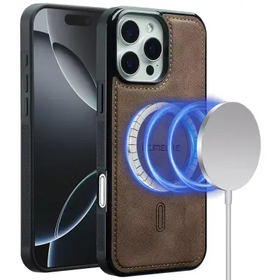 LC.IMEEKE L6 iPhone 16 Pro Fodral KonstLäder - Brun