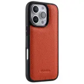 MELKCO iPhone 16 Pro Fodral Äkta Läder Belagt PC - Orange