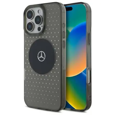 Mercedes iPhone 16 Pro Mobilskal MB Star Pattern - Svart
