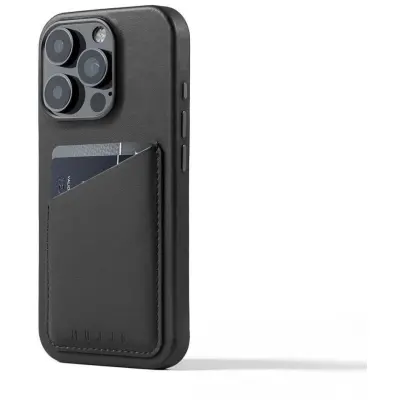 Mujjo Full Leather Wallet Case (iPhone 16 Pro) - Blå