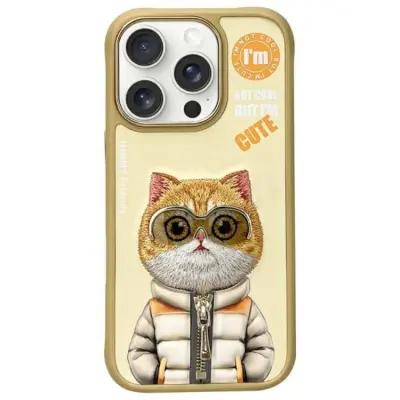 Nimmy iPhone 16 Pro Mobilskal Cool&Cute 2.0 Cat - Khaki