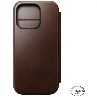 Nomad Modern Horween Leather Folio (iPhone 16 Pro) - Grön