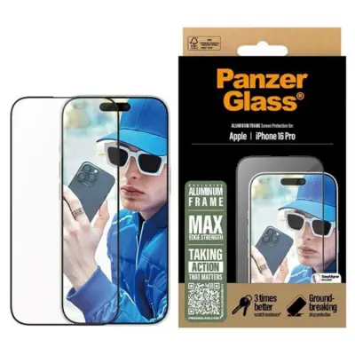 PanzerGlass iPhone 16 Pro Härdat Glas Skärmskydd Ultra-Wide Fit - Clear
