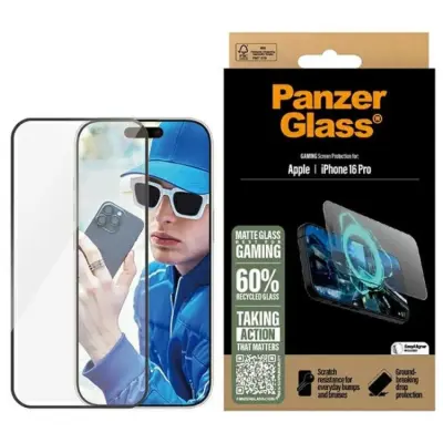 PanzerGlass iPhone 16 Pro Härdat Glas Skärmskydd Ultra-Wide Gaming- Clear