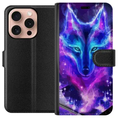 Plånboksfodral till Apple iPhone 16 Pro med Neon Varg