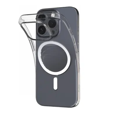Puro iPhone 16 Pro Mobilskal MagSafe Silikon 03 - Transparent