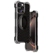 R-JUST RJ-51 Mobilskal till iPhone 16 Pro MagSafe Kickstand PC + Aluminium Grå