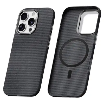 SULADA iPhone 16 Pro Mobilskal MagSafe Grid Texture (Titansvart)