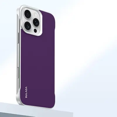 SULADA iPhone 16 Pro Mobilskal Frameless PU + PC Bakcover Lila
