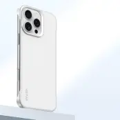 SULADA Mobilskal till iPhone 16 Pro Frameless PU + PC Bakside - Vit