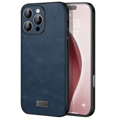SULADA iPhone 16 Pro Mobilskal PU Läder + TPU + PC - Blå
