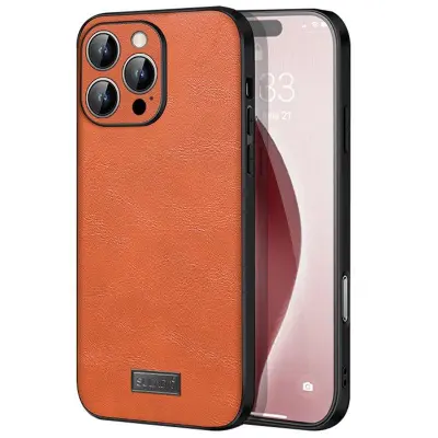 SULADA iPhone 16 Pro Mobilskal PU Läder+TPU+PC Orange