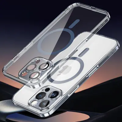 SULADA iPhone 16 Pro Mobilskal TPU+PC med Linsskydd Transparent Blå