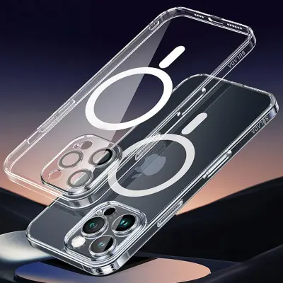 SULADA iPhone 16 Pro Mobilskal TPU+PC Transparent med Linsskydd