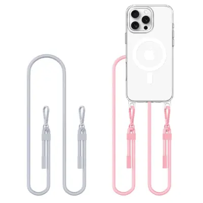 Tech-Protect iPhone 16 Pro Mobilhalsband Skal Magsafe Flexair - Grå/Rosa