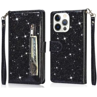 Trolsk Glitter Wallet (iPhone 16 Pro) - Guld