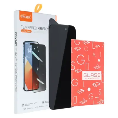Veason iPhone 16 Pro Härdat Glas Skärmskydd Privacy 6D Pro