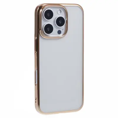 X-LEVEL iPhone 16 Pro Fodral Electroplating Klar Bak - Guld