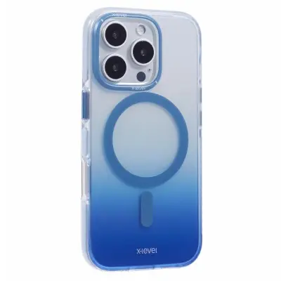 X-LEVEL iPhone 16 Pro Mobilskal MagSafe TPU Gradient Blå