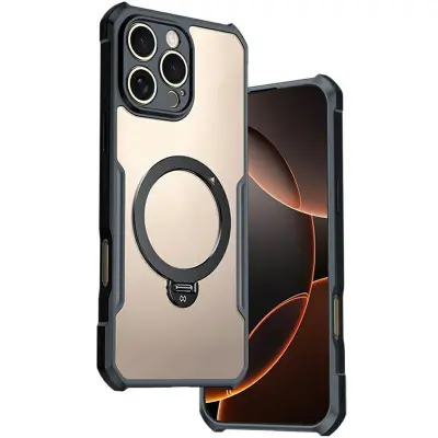 XUNDD iPhone 16 Pro Mobilskal 360° Magnetisk Ställ Shockproof Svart