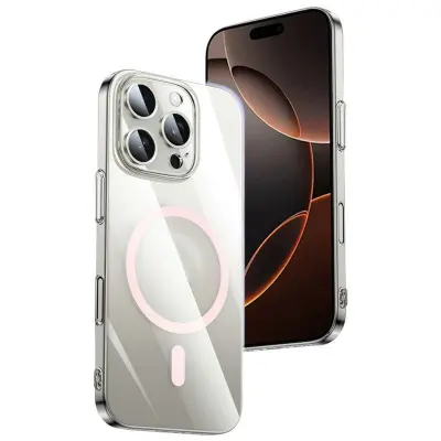 XUNDD XDD-0010 iPhone 16 Pro Mobilskal MagSafe Ultra-Tunn Klar Rosa