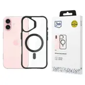 3MK iPhone 16 Mobilskal MagSafe Satin Armor - Svart