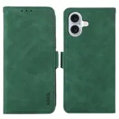ABEEL iPhone 16 Plånboksfodral Konstläder RFID-Skydd Kortfickor Grön