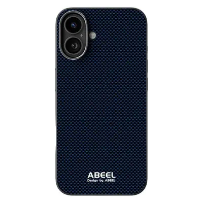 ABEEL iPhone 16 Mobilskal MagSafe Kompatibel Blå TPU Aluminium Läder