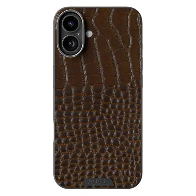 ABEEL iPhone 16 Mobilskal MagSafe Kompatibel Äkta Läder Brun