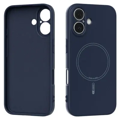 ABEEL iPhone 16 Mobilskal MagSafe Kompatibel Blå Silikon