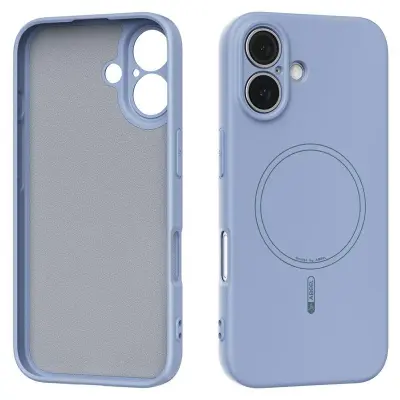 ABEEL iPhone 16 Mobilskal MagSafe Kompatibel Silikon - Ljusblå