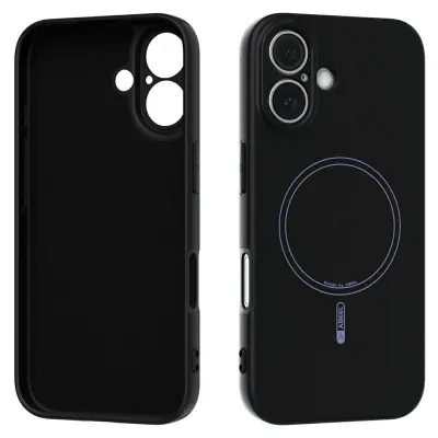 ABEEL iPhone 16 Mobilskal MagSafe Kompatibel Svart Liquid Silicone