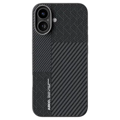 ABEEL iPhone 16 Mobilskal PC TPU Aluminium PU Läder MagSafe - Textur 1