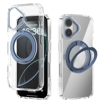 ABEEL Q-LUCK iPhone 16 Mobilskal med Rotera Kickstand - Blå