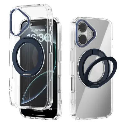 ABEEL Q-LUCK iPhone 16 Mobilskal Shockproof med Kickstand - Blå