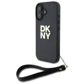 DKNY iPhone 16 Mobilskal Wrist Strap Stock Logo - Svart