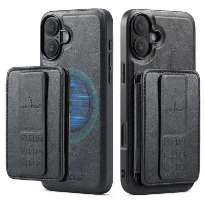 FIERRE SHANN 028 iPhone 16 Fodral KonstLäder - Svart