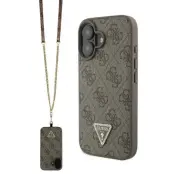Guess iPhone 16 Mobilskal 4G Metal Logo Crossbody - Brun