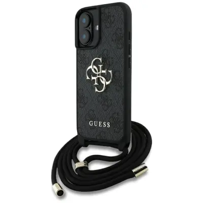 Guess iPhone 16 Mobilskal Crossbody Big Logo - Svart