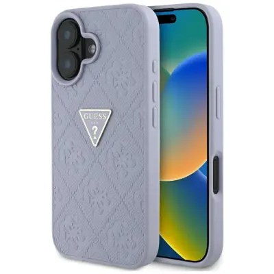 Guess iPhone 16 Mobilskal Hot Stamp 4G Triangle Logo - Lila
