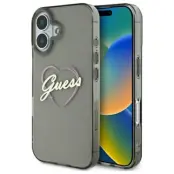 Guess iPhone 16 Mobilskal IML Heart - Svart