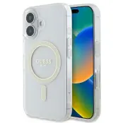 Guess iPhone 16 Mobilskal MagSafe IML Glitter Circle - Transparent