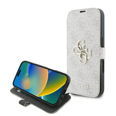 Guess iPhone 16 Plånboksfodral 4G Metal Logo - Rosa
