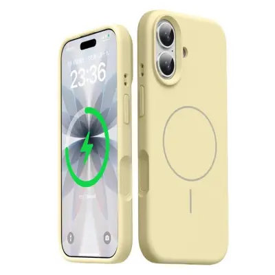 iPhone 16 Mobilskal MagSafe Liquid Silikon - Gul (Gul)