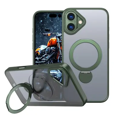 iPhone 16 Mobilskal MagSafe Rotating Kickstand (Grön)