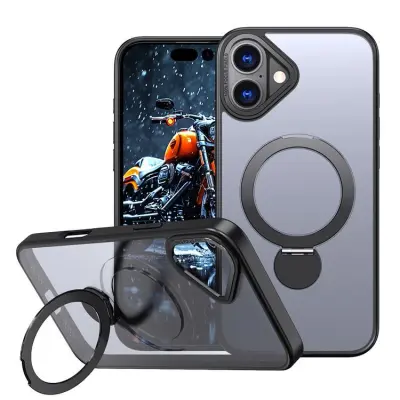 iPhone 16 Mobilskal MagSafe Rotating Kickstand (Svart)