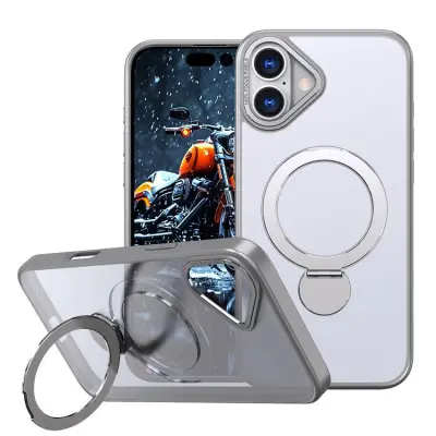 iPhone 16 Mobilskal MagSafe Rotating Kickstand (Titangrå)