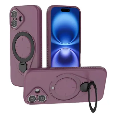 iPhone 16 Mobilskal MagSafe Rotating Kickstand TPU PC - Lila (Lila)