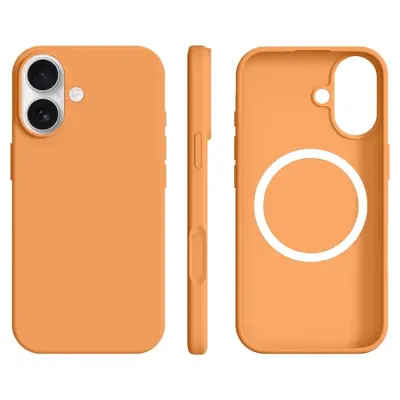 iPhone 16 Mobilskal MagSafe Ultra Thin Silikon (Sunset Orange)