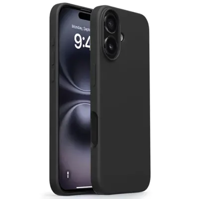 iPhone 16 Mobilskal MagSafe Ultra Thin Silikon (Svart)